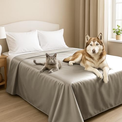 Byour3 – Tagesdecke SUPER wasserdichte Bettschutz Fleckenbeständig für Doppelbett Einzelbett Anti-Schimmel Anti-Tierhaar Katzen Hunde Haustiere Kinder Waschbare Decke (Ingwer, Doppelbett) von Byour3