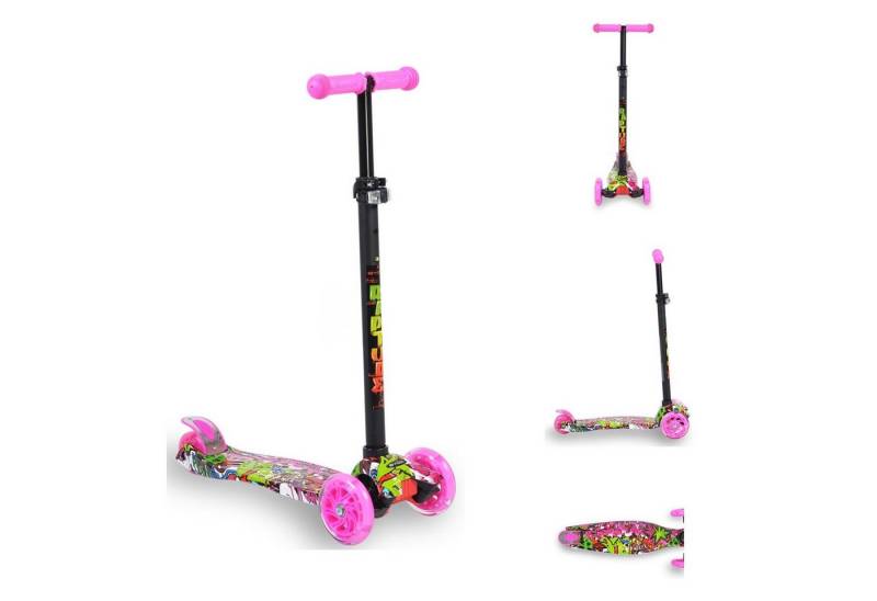 Byox Cityroller Kinderroller Rapture Aluminium, aus Alu, Wassertransferdruck, PU Leuchträder von Byox