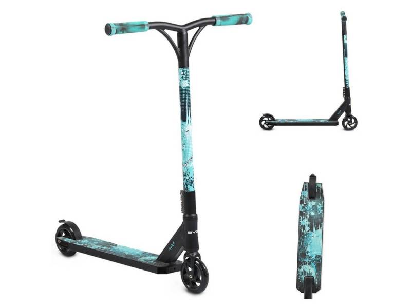 Byox Cityroller Kinderroller Shock, Aluminium PU Räder, ABEC-9, Hinterradbremse, Stoßdämpfer von Byox