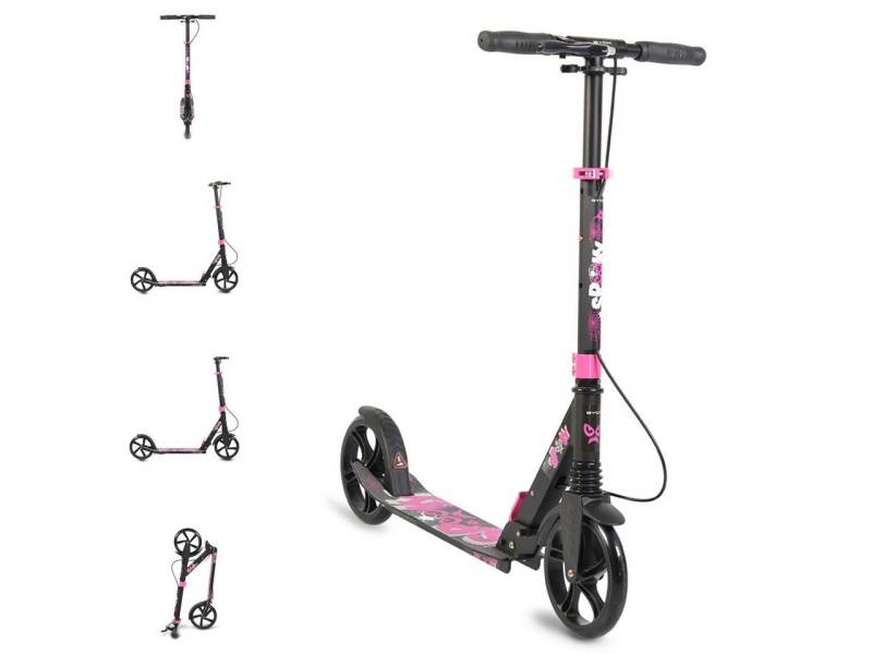 Byox Cityroller Kinderroller Spooky klappbar, bis 100 kg, Bremse, Stoßdämpfer vorne, ABEC-7 von Byox