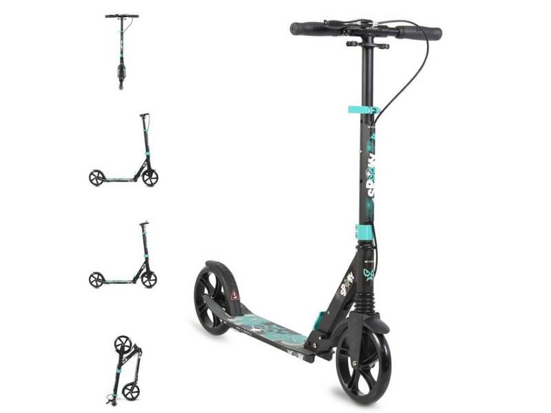 Byox Cityroller Kinderroller Spooky klappbar, bis 100 kg, Bremse, Stoßdämpfer vorne, ABEC-7 von Byox