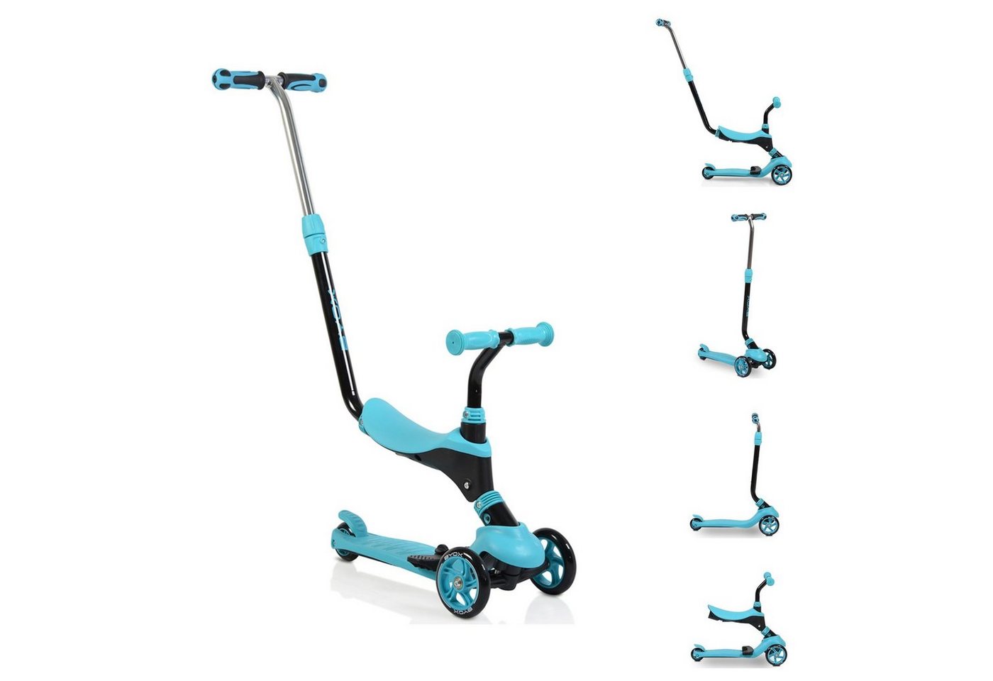 Byox Cityroller Kinderroller Tristar 3 in 1, Roller Rutscher Schiebestange PU Räder ABEC-5 Byox Cityroller Kinderroller Tristar 3 in 1, Roller Rutscher Schiebestange PU Räder ABEC-5 von Byox