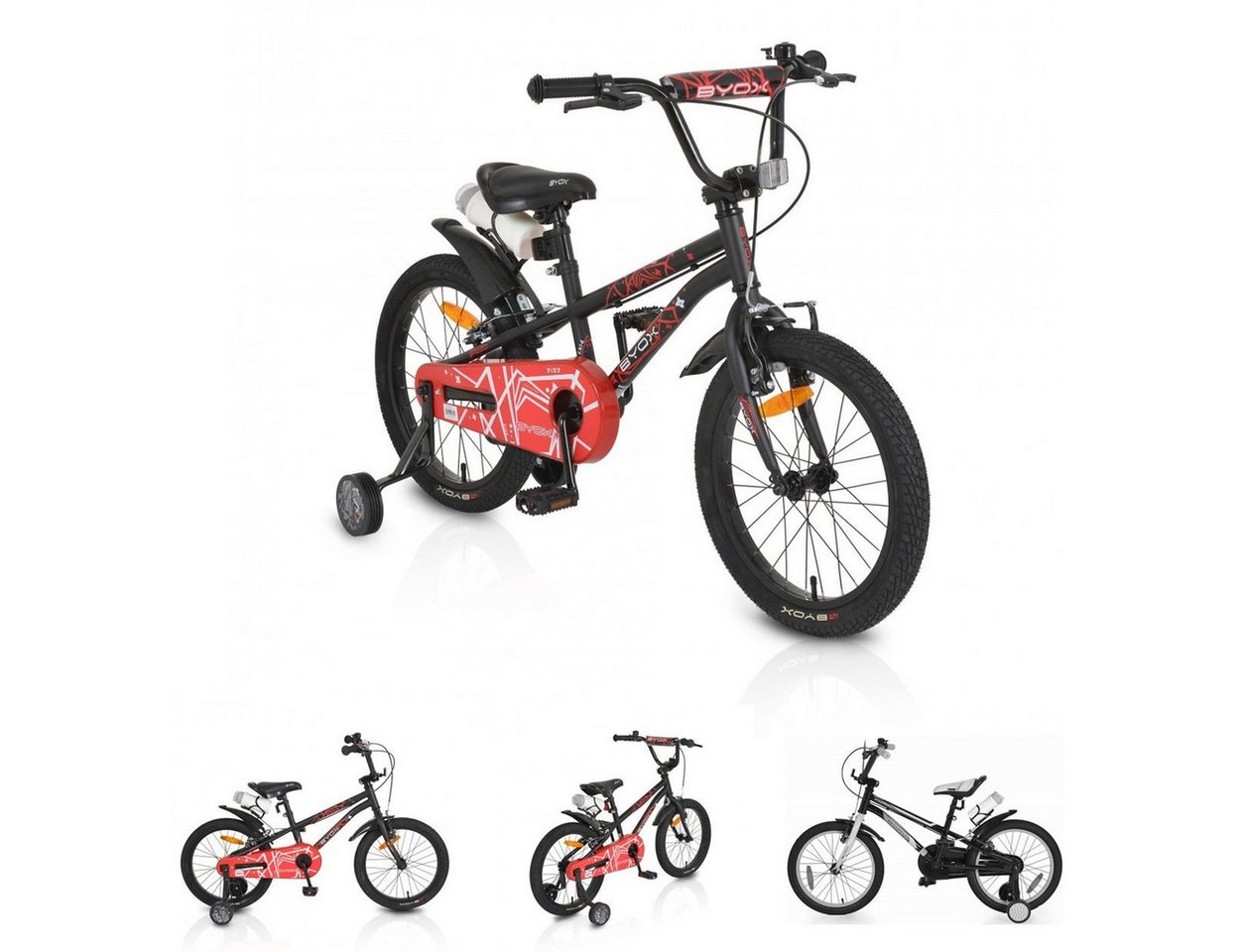 Byox Kinderfahrrad Kinderfahrrad 18 Zoll Pixi, 1 Gang 1 Gang, keine, Klingel, Reflektoren, Stützräder, ab 5 Jahre Byox Kinderfahrrad Kinderfahrrad 18 Zoll Pixi, 1 Gang 1 Gang, keine, Klingel, Reflektoren, Stützräder, ab 5 Jahre von Byox