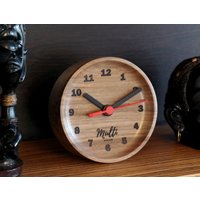 Holzuhr, Holz-Tischuhr, Tischuhr, Home Decor Clock, Schreibtischuhr Vintage, Schlafzimmeruhr, Bürouhr von Byresinart