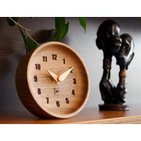 Holzuhr, Holz-Tischuhr, Tischuhr, Home Decor Clock, Schreibtischuhr Vintage, Schlafzimmeruhr, Bürouhr von Byresinart