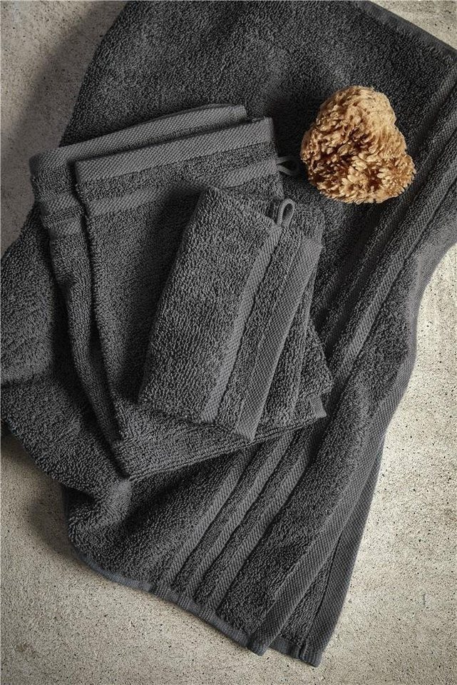 Byrklund Handtuch Waschhandschuh Bath Basics Anthrazit - 4x 16x21 cm, Baumwolle (1-St) von Byrklund