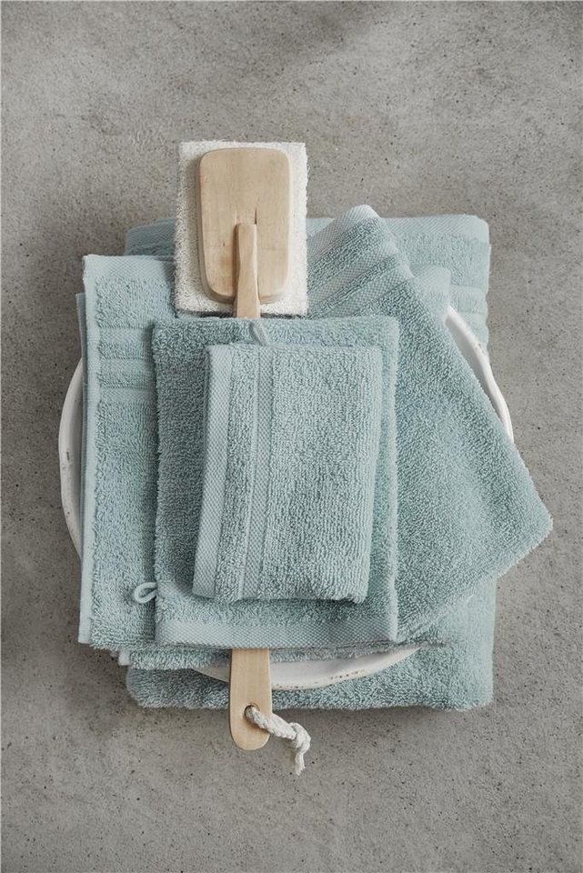 Byrklund Handtuch Waschhandschuh Bath Basics Meeresblau - 4x 16x21 cm, Baumwolle (1-St) von Byrklund