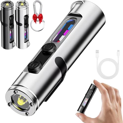 Taclite Mini - The Ultimate Everyday Micro Tool, Wiederaufladbare Magnetische LED Taktische Taschenlampe mit Hutclip, Mini Camping Taschenlampe Extrem Hell Wasserdicht für Wandern Outdoor (B) von ByteCraft
