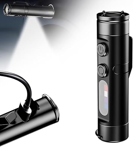 Taclite Mini - The Ultimate Everyday Micro Tool, Wiederaufladbare Magnetische LED Taschenlampe Mini Extrem Hell mit Hutclip, Vielseitig Camping Taschenlampe Wasserdicht für Wandern Outdoor (Schwarz) von ByteCraft