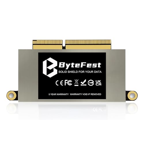 ByteFest 256GB SSD Festplatte Interne Kompatibel mit Apple MacBook Pro Retina 13" A1708 2016 2017 EMC 2978/3164 Non-Touch Bar M.2 NVMe PCIe Gen3x4 (MacOS Vorinstalliert) von ByteFest