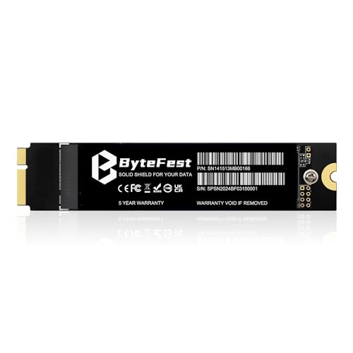ByteFest SSD 1TB für MAC, Interne Festplatte, Kompatibel mit Apple MacBook Air Mitte 2012 A1465 (EMC 2558) A1466 (EMC 2559) (MacOS Vorinstalliert) von ByteFest