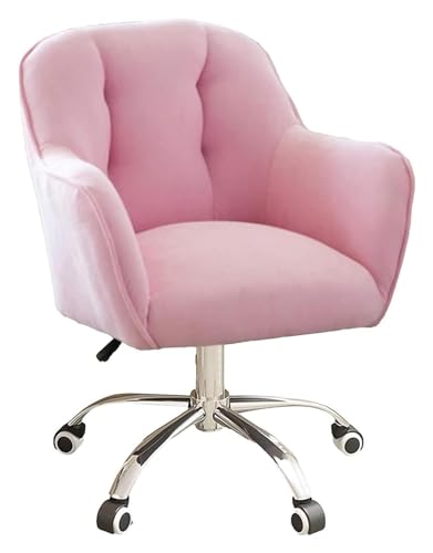 BytheM Esszimmerstühle, Drehstuhl, Bürostuhl, Schreibtischstuhl, dickes Kissen, flexibel, verstellbar, drehbar, ergonomischer Stuhl für Erwachsene und Stuhl benötigt (Farbe: Rosa) von BytheM