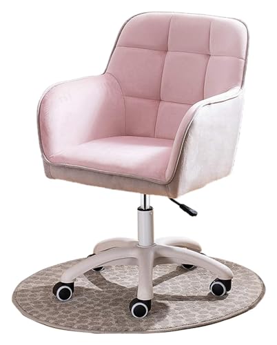 BytheM Esszimmerstühle, Drehstuhl, Schreibtischstuhl, Drehstuhl, verstellbarer Bürostuhl, ergonomischer Bürostuhl, dicke Polsterung für Komfort, Verbesserung der Körperhaltung (Farbe: Rosa) von BytheM