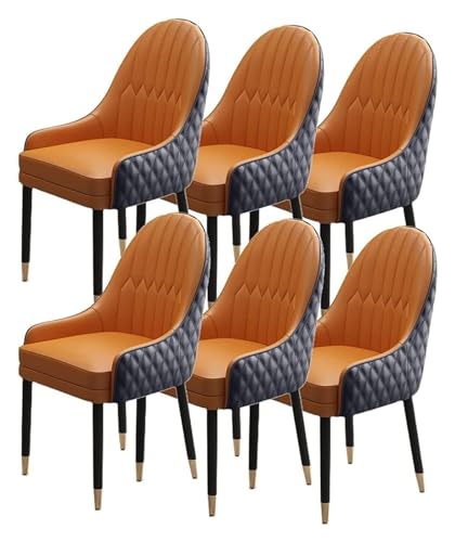 Esszimmerstühle Esszimmerstühle Set mit 6 Holzbeinen, Küchenstuhl, Akzentsessel, Mikrofaser-Leder, weich gepolsterter Sitz (Farbe: M) von BytheM