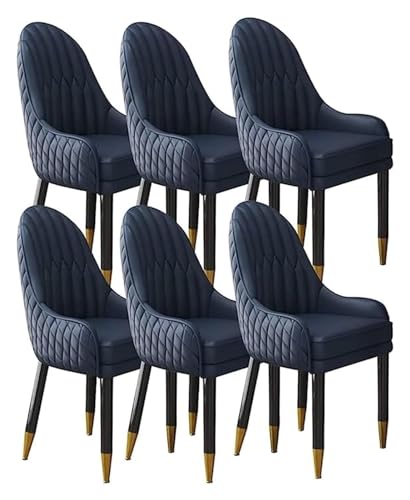 Esszimmerstühle Esszimmerstühle Set mit 6 Holzbeinen, Küchenstuhl, Akzentsessel, Mikrofaser-Leder, weich gepolsterter Sitz (Farbe: alles blau) von BytheM