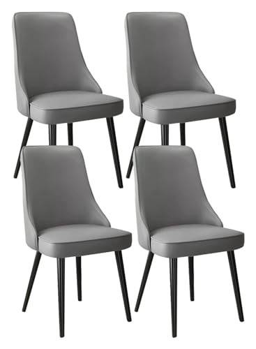 Esszimmerstühle Küche Esszimmer Stühle Esszimmerstühle Set mit 4 Küchenstühlen mit wasserdichtem, verschleißfestem Mikrofaser-Leder-Sitzrückseite Seitenstühle mit verzinktem Stahlfuß (Farbe: von BytheM