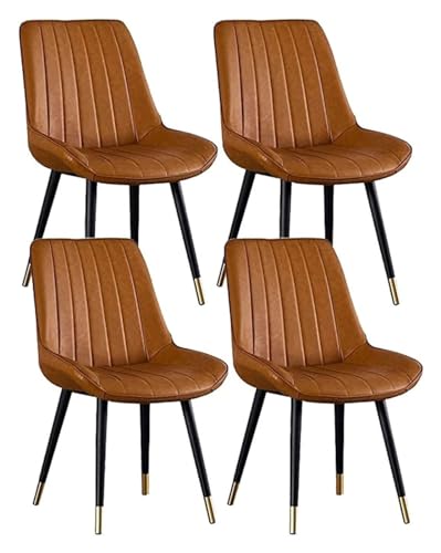 Esszimmerstühle Küche Esszimmer Stühle Küchenstühle Set mit 4 Esszimmerstühlen Wasserdichter PU-Leder Seitenstuhl mit Metallbeinen Mitte des Jahrhunderts Seitenstühle (Farbe: a, Größe: von BytheM