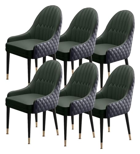 Esszimmerstühle Küche Esszimmer Stühle Set mit 6 Holzbeinen, Küchenstuhl, Akzentsessel, Mikrofaser-Leder, weich gepolsterter Sitz (Farbe: D) von BytheM