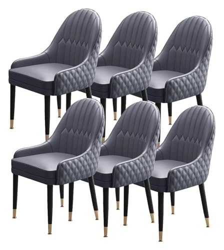 Esszimmerstühle Küche Esszimmer Stühle Set mit 6 Holzbeinen, Küchenstuhl, Akzentsessel, Mikrofaser-Leder, weich gepolsterter Sitz (Farbe: G) von BytheM