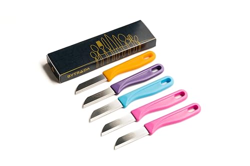 5 Stück Solingen Messer Set | Schälmesser Pittermesser Obstmesser & Gemüsemesser | Scharfes Küchenmesser/Rostfrei Edelstahl/Made in Deutschland/In Geschenkbox (Bunt) von Bytrada