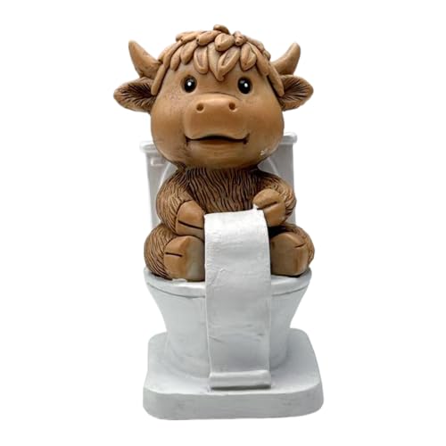 Byuexhp Figur Eines Schottischen Hochlandrinds - Resin Deko Realistisch - Dekoration Für Highland Kuh,Für Schreibtisch Wohnzimmer Schlafzimmer von Byuexhp