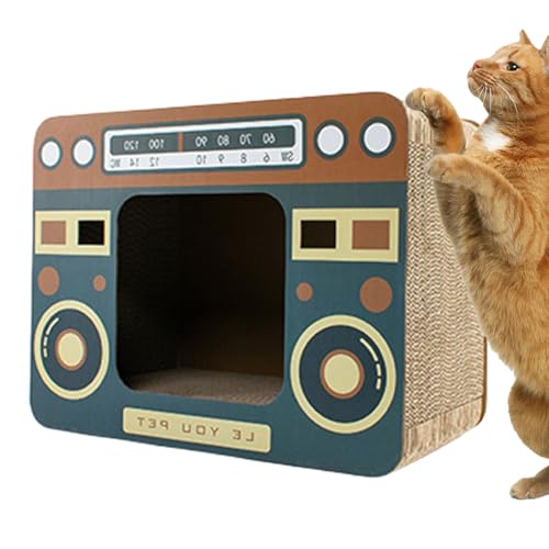 Byuexhp Katzenkratzbrett,Großes Kratzbrett Aus Pappe Als Bett - Radio- Oder Ofen-Form Retro Spielzeug Tierbegleiter,Für Kleine Mittelgroße Große Rassen Auslastung Spielzeug von Byuexhp
