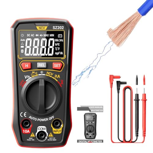 Byuexhp Spannungsmesser Multimeter - Berührungsloser 4000 Stellen Präziser Elektrischer Test | Elektrische Steckdose Digitaler Spannungstester,Für Strom Widerstand Kapazität Und von Byuexhp