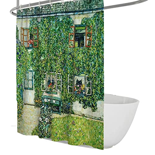 Grün aus Wien Duschvorhang, Gubodsch's Home von Gustav Klimt Duschvorhänge für Bad Easy Care 120x200cm von Bywoo Decor