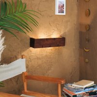 Horizontale Wandlampe Aus Holz, Handgefertigte Mit Streifen von Bywoodesign