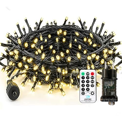 Bzavor Led Lichterkette Strom 15M 100 LED mit Fernbedienung Timer Merkfunktion Steckdose IP65 Wasserdicht,Led Lichterkette mit Stecker für Party Hochzeit Weihnachten Beleuchtung Deko von Bzavor