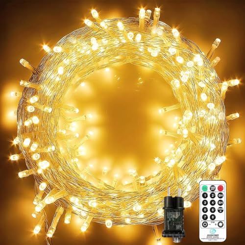 Bzavor Lichterkette Außen und Innen,55M 500LED mit Stecker 8 Modi IP65, Led Lichterkette mit Stecker, Lichterkette außen, Lichterkette Led 50m, Led Lichterkette lnnen für Garten Hochzeit Party von Bzavor