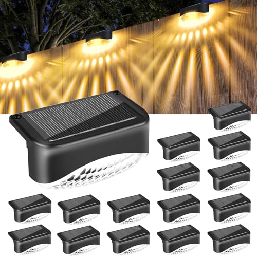 Bzavor Solarlampen für Außen Garten,16 Stück IP65 Wasserdichte Solarleuchten Garten Deko,Zaunbeleuchtung Solar,Led Gartenleuchten,Balkonbeleuchtung Lampe Outdoor von Bzavor