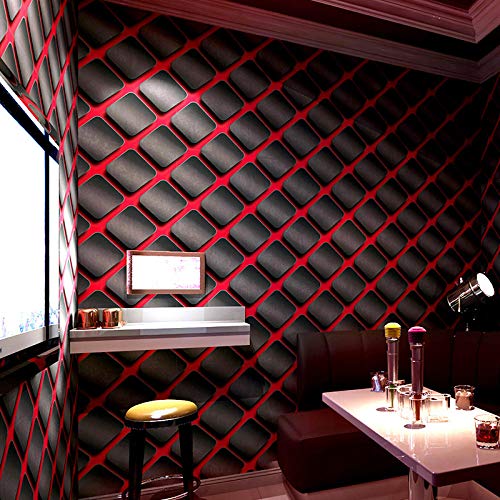 3d Persönlichkeit Mode Glitzer Tapete Bar Hotel Phantasie Ballsaal Box Thema Raum Tapete-rot schwarz von Bztim