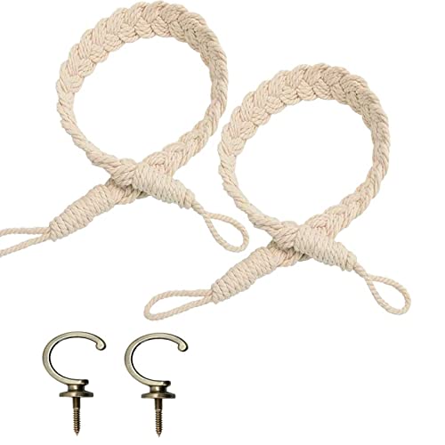 Bztzhm 4 Stück Vorhang Raffhalter, Dekorative Vorhänge Holdback, Curtain Rope, Handgemachte Vorhang Raffhalter, Curtain Rope Buckle, für Haus Office Dekoration Fenster Behandlung von Bztzhm