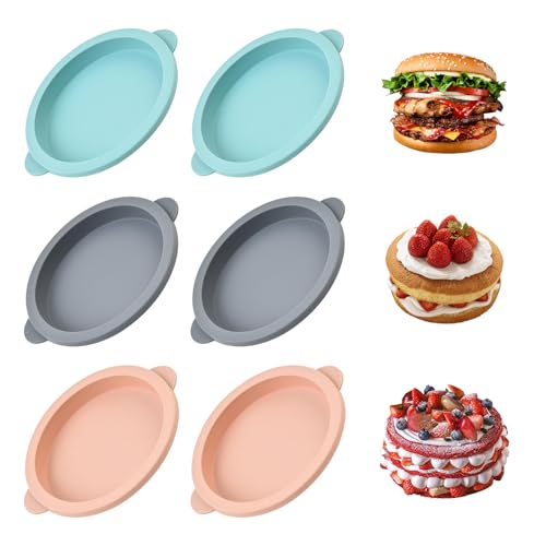 Bztzhm 6 Stück Heißluftfritteusen-Eierformen, Schichtkuchen-Backform, Silikon-Kuchenformen, Burgerbrötchen-Backform für Frühstücks-Eier-Sandwiches, Cupcakes, Muffins Bztzhm 6 Stück Heißluftfritteusen-Eierformen, Schichtkuchen-Backform, Silikon-Kuchenformen, Burgerbrötchen-Backform für Frühstücks-Eier-Sandwiches, Cupcakes, Muffins von Bztzhm