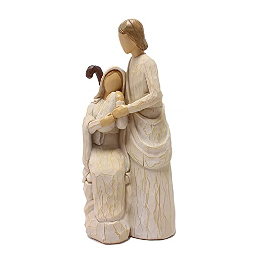 Bzwyonst Heilige Familie Statuen Jesus Maria katholische religiöse Figur Heimdekoration für Weihnachtskrippe, Weiß von Bzwyonst