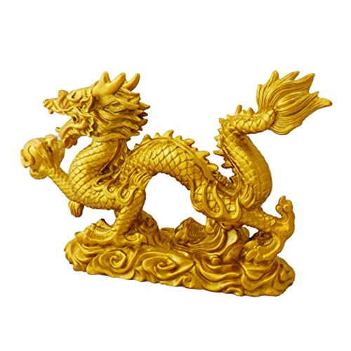 Chinesischer Sternzeichen Golden Dragon Statue Tierdekoration Heimdekoration von Bzwyonst