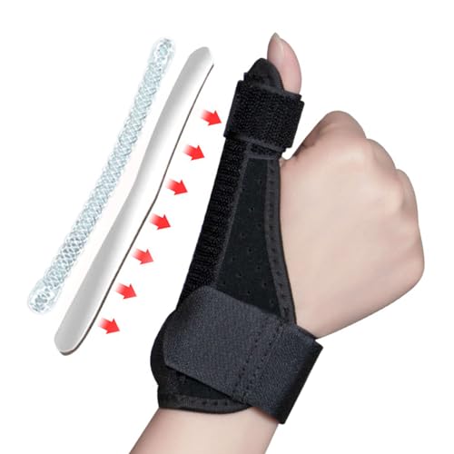 Bzzerumy Daumenbandage Rechts & Links,Universell Daumenschiene für Ultrastarke Unterstützung, Daumenorthese für Daumensattelgelenk,Sehnenscheidenentzündung (Schwarz) von Bzzerumy