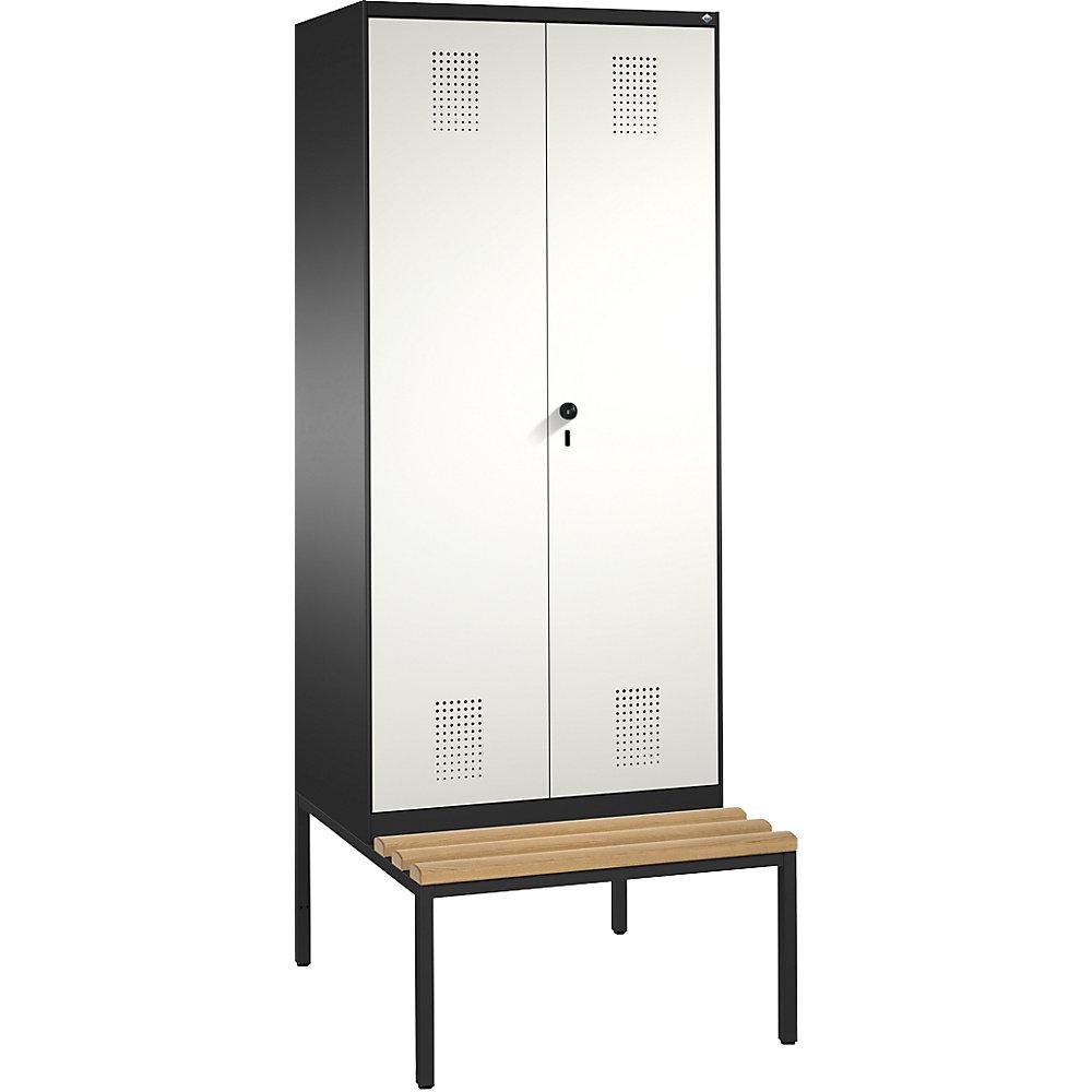 EVOLO Garderobenschrank, zueinander schlagende Türen, mit Sitzbank C+P von C+P