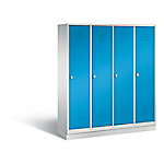 C+P Garderobenschrank Classic H1800xB1590xT500mm Korpus: Lichtgrau Türen: Lichtblau Abteile: 4 Abteilbreite: 400 Fächer: 4 Drehriegel von C+P