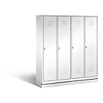 C+P Garderobenschrank Classic H1800xB1590xT500mm Korpus: Verkehrsweiß Türen: Verkehrsweiß Abteile: 4 Abteilbreite: 400 Fächer: 4 Drehriegel von C+P