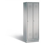 C+P Garderobenschrank Classic H1800xB610xT500mm Korpus: Weißaluminium Türen: Weißaluminium Abteile: 2 Abteilbreite: 300 Fächer: 2 Drehriegel von C+P