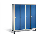 C+P Garderobenschrank Classic H1850xB1590xT500mm Korpus: Weißaluminium Türen: Enzianblau Abteile: 4 Abteilbreite: 400mm von C+P