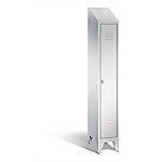 C+P Garderobenschrank Classic H1850xB320xT500mm Korpus: Lichtgrau Türen: Lichtgrau Abteil: 1 Abteilbreite: 300mm mit Schrägdachaufsatz von C+P