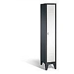 C+P Garderobenschrank Classic H1850xB320xT500mm Korpus: Schwarzgrau Türen: Verkehrsweiß Abteil: 1 Abteilbreite: 300mm von C+P