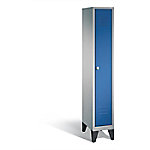 C+P Garderobenschrank Classic H1850xB320xT500mm Korpus: Weißaluminium Türen: Enzianblau Abteil: 1 Abteilbreite: 300mm von C+P