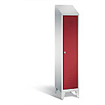 C+P Garderobenschrank Classic H1850xB420xT500mm Korpus: Lichtgrau Türen: Rubinrot Abteil: 1 Abteilbreite: 400mm mit Schrägdachaufsatz von C+P