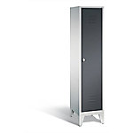 C+P Garderobenschrank Classic H1850xB420xT500mm Korpus: Lichtgrau Türen: Schwarzgrau Abteil: 1 Abteilbreite: 400mm von C+P