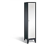 C+P Garderobenschrank Classic H1850xB420xT500mm Korpus: Schwarzgrau Türen: Verkehrsweiß Abteil: 1 Abteilbreite: 400mm von C+P