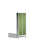 C+P Garderobenschrank Classic H1850xB610xT500mm Korpus: Lichtgrau Türen: Resedagrün Abteile: 2 Abteilbreite: 300mm 2 Fächer Drehriegel von C+P